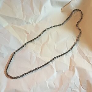 Silver Twisted Rope Chain Necklace